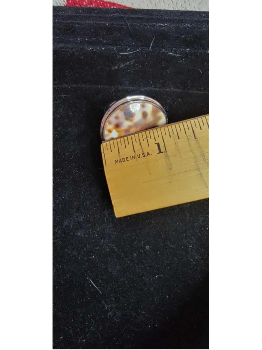 Vintage Claudia Agudelo Round Brown/cream Shell Ring Sz7 18